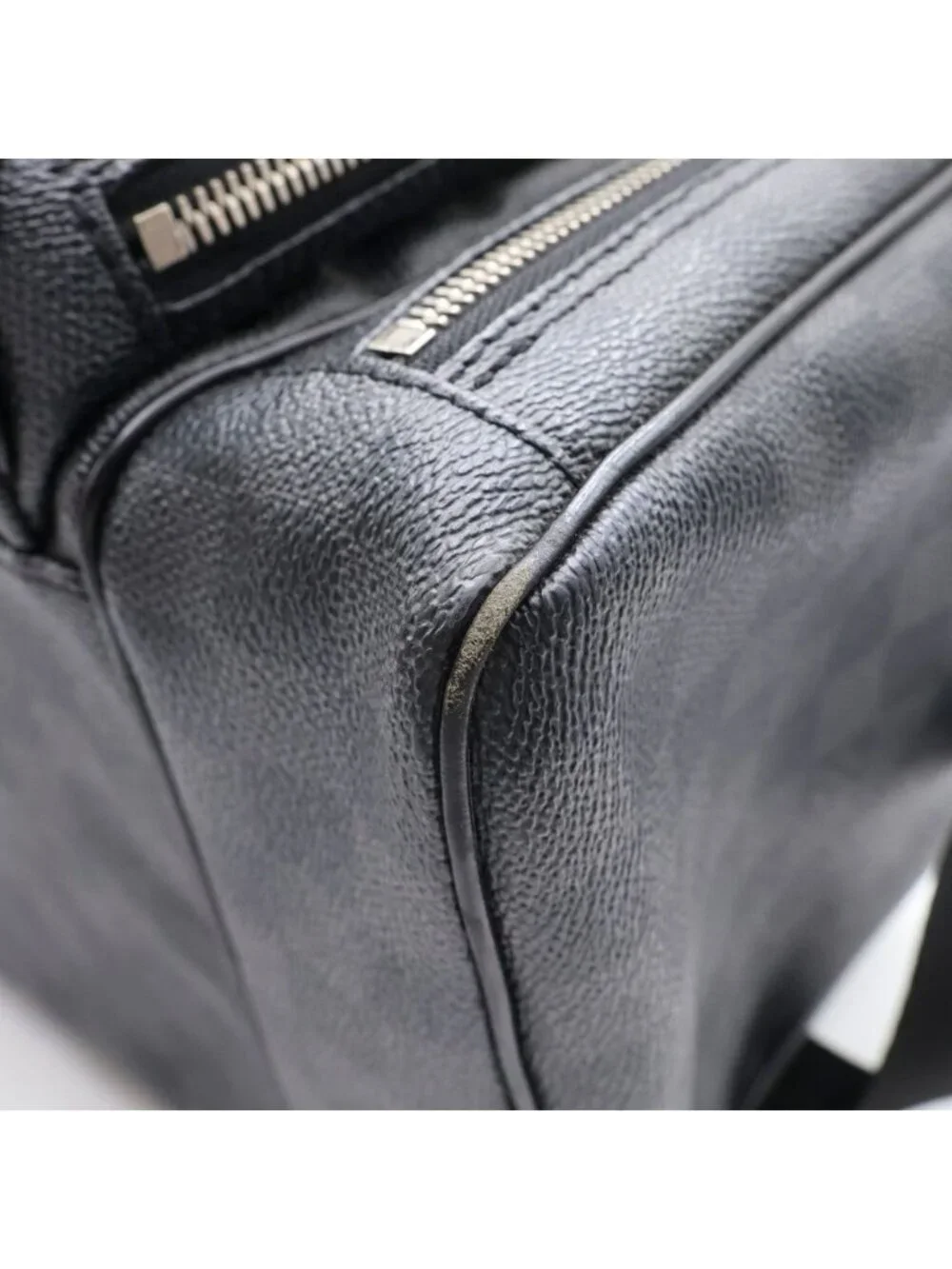 Louis Vuitton Damier Graphite Camera Bag Black Leather Silver
